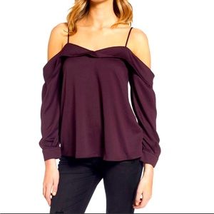 Keith plum off the shoulder blouse